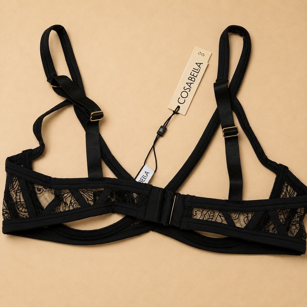 Cosabella Sardegna Embroidered Ouvert Bra Black - Size 34B / NWT - Picture 6 of 9